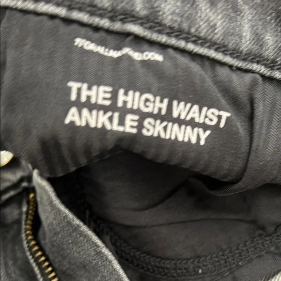 7 For All Mankind Women's Gray High Waist Ankle Skinny Jeans - Picture 4 of 8